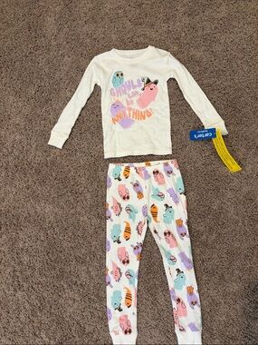Carter's Cream Long-Sleeve Pajama Set with Pastel Ghosts